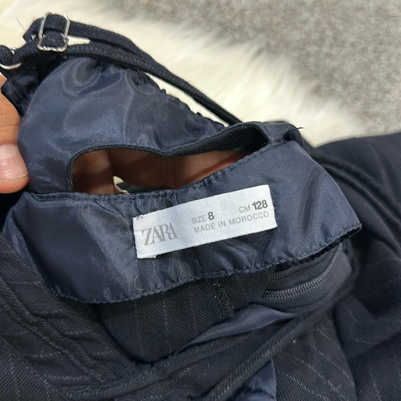 ZARA Kids Navy PINSTRIPE CORSET JUMPSUIT size 8 - Picture 6 of 6